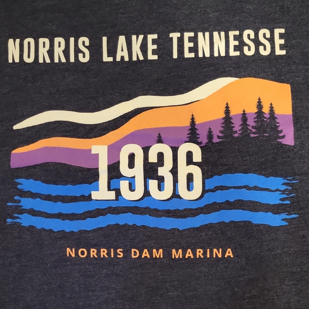 Bella Canvas 2xl Lake Norris Tennasse Flowy Navy Blue Tank Top